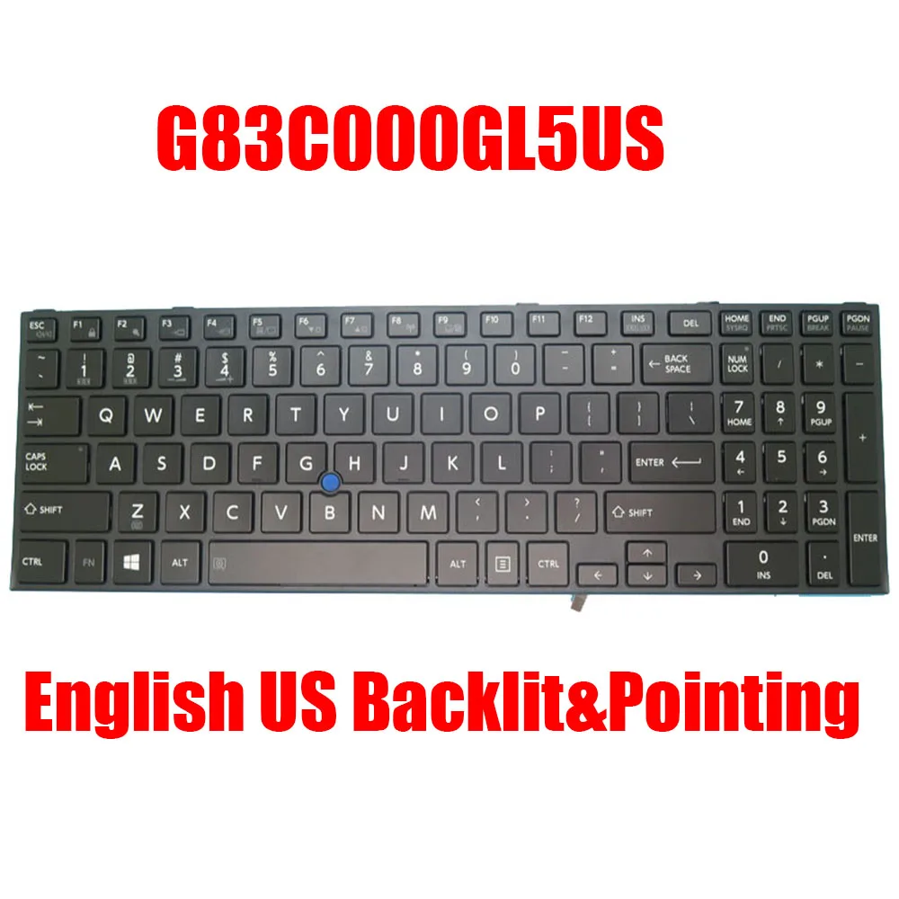 

Laptop Keyboard TBM15F53USJ356 G83C000GL5US English US Black With Backlit New