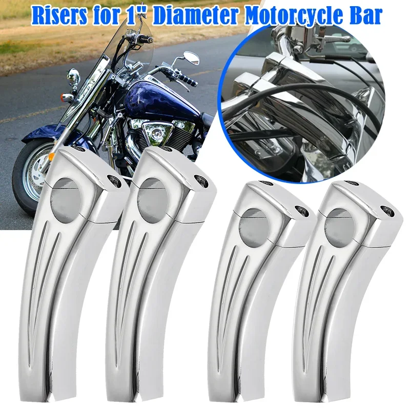 6inch 7inch Silver Chrome Motorcycle Handle Bar Risers for Most Harley Davidson Victory Cruisers with 1inch Handlebar