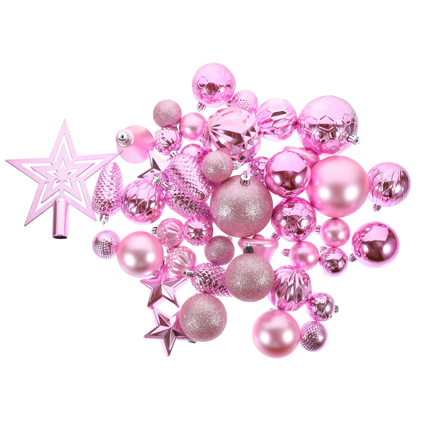 

45 Pcs Christmas Tree Pendant Decorations Balls Colored Glittering Baubles Decorate Man