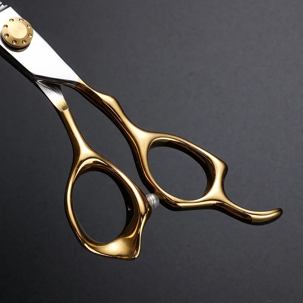 الفولاذ المقاوم للصدأ ألمانيا مقص الحلاقة 6.0 بوصة قابل للتعديل تصفيف الشعر قص الشعر مقصات تحفيف برو صالون تصفيف أداة #5