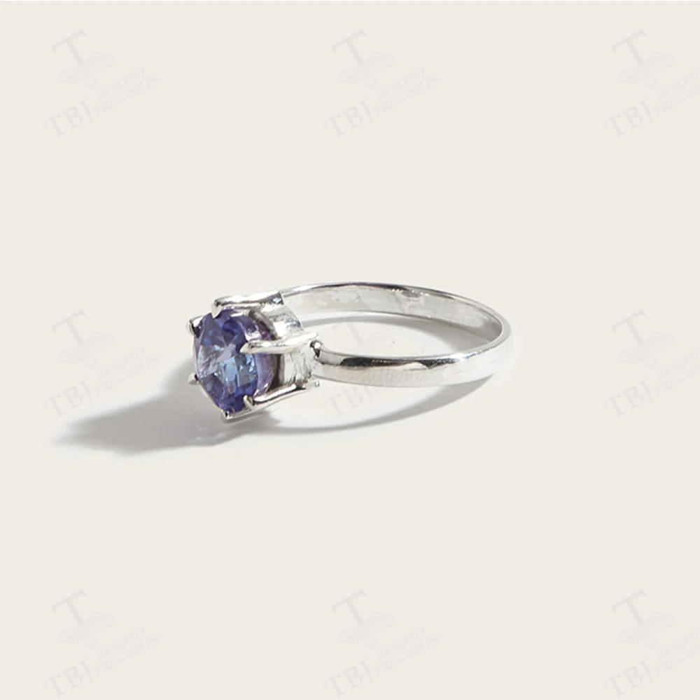 925 sterling silver Natural Tanzanite gemstone Handmade Ring fine jewely for girls Party anniversary birthday Gift