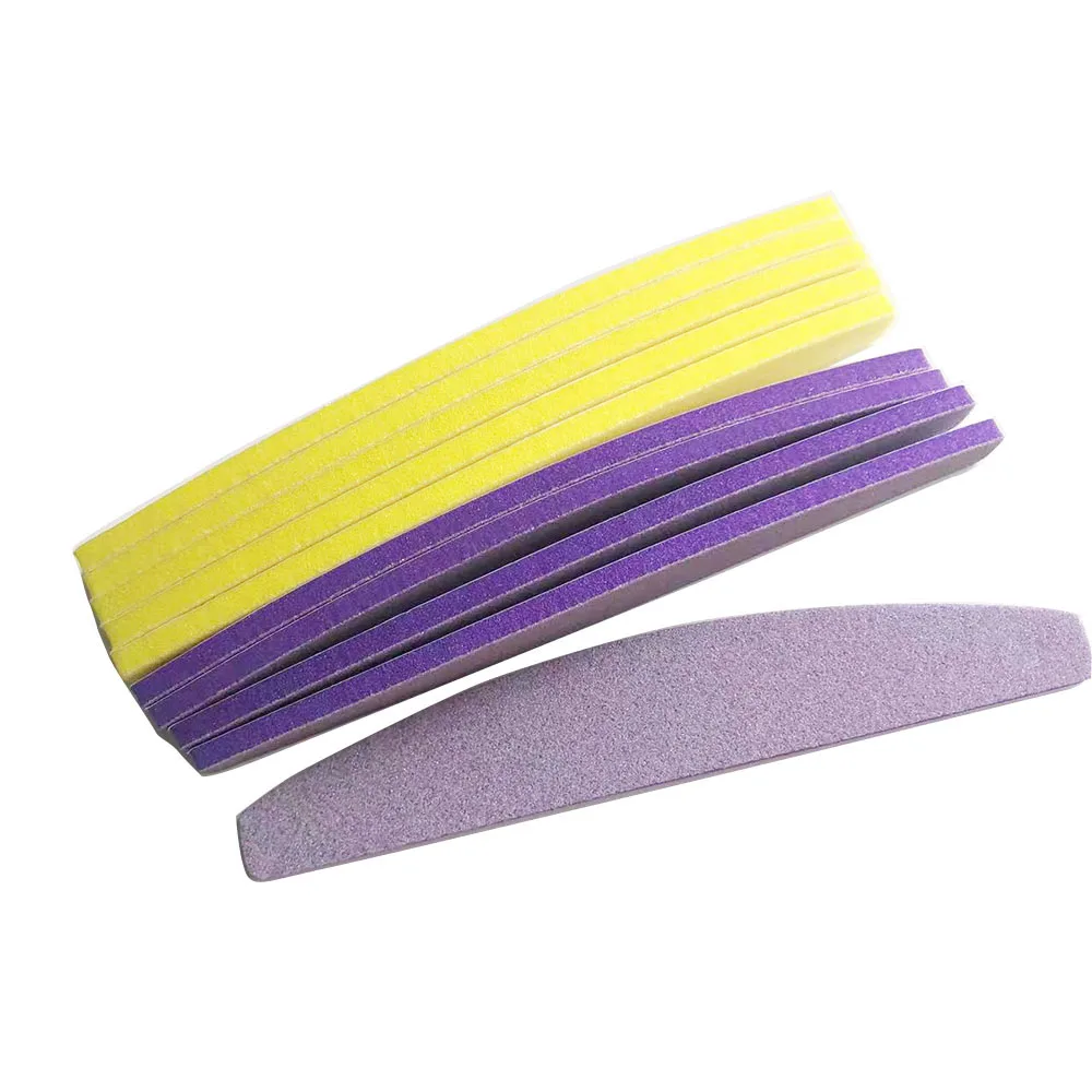 120 pcs mix colour  replacement pads nail sponge file halfmoon shape nail sanding  file disposable nail file removable nail file