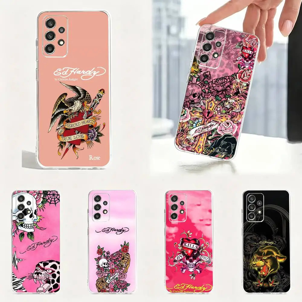 Art Street Ed Brands Hardy  Phone Case For Samsung Transparent Soft Case S25,S24,S21,S22,S23,S30,Ultra,S20,Plus