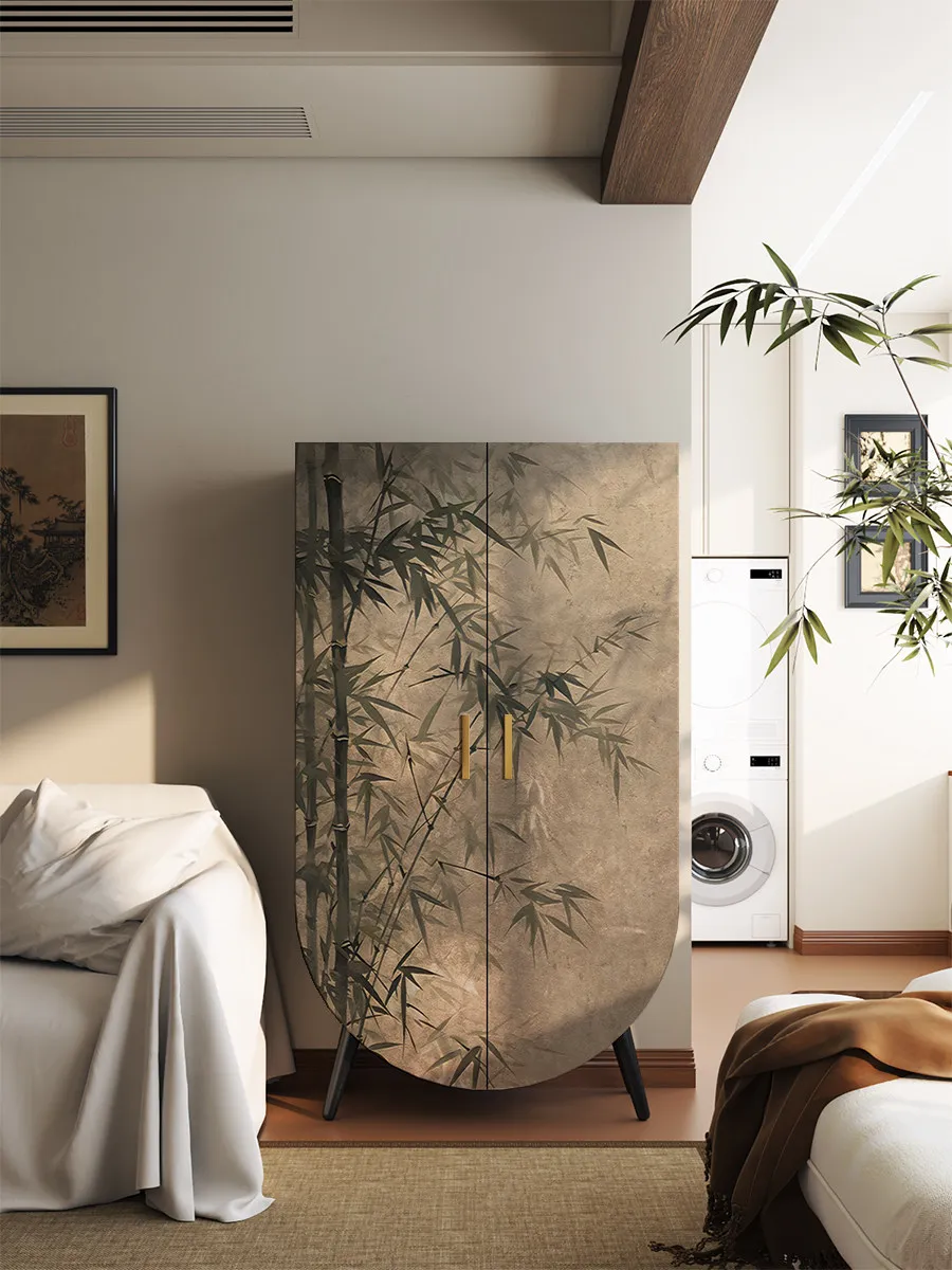 

Бамбуковый шкаф для дома из массива дерева, интегрированный гардероб для спальни, декоративный шкаф для хранения вещей в гостиной.