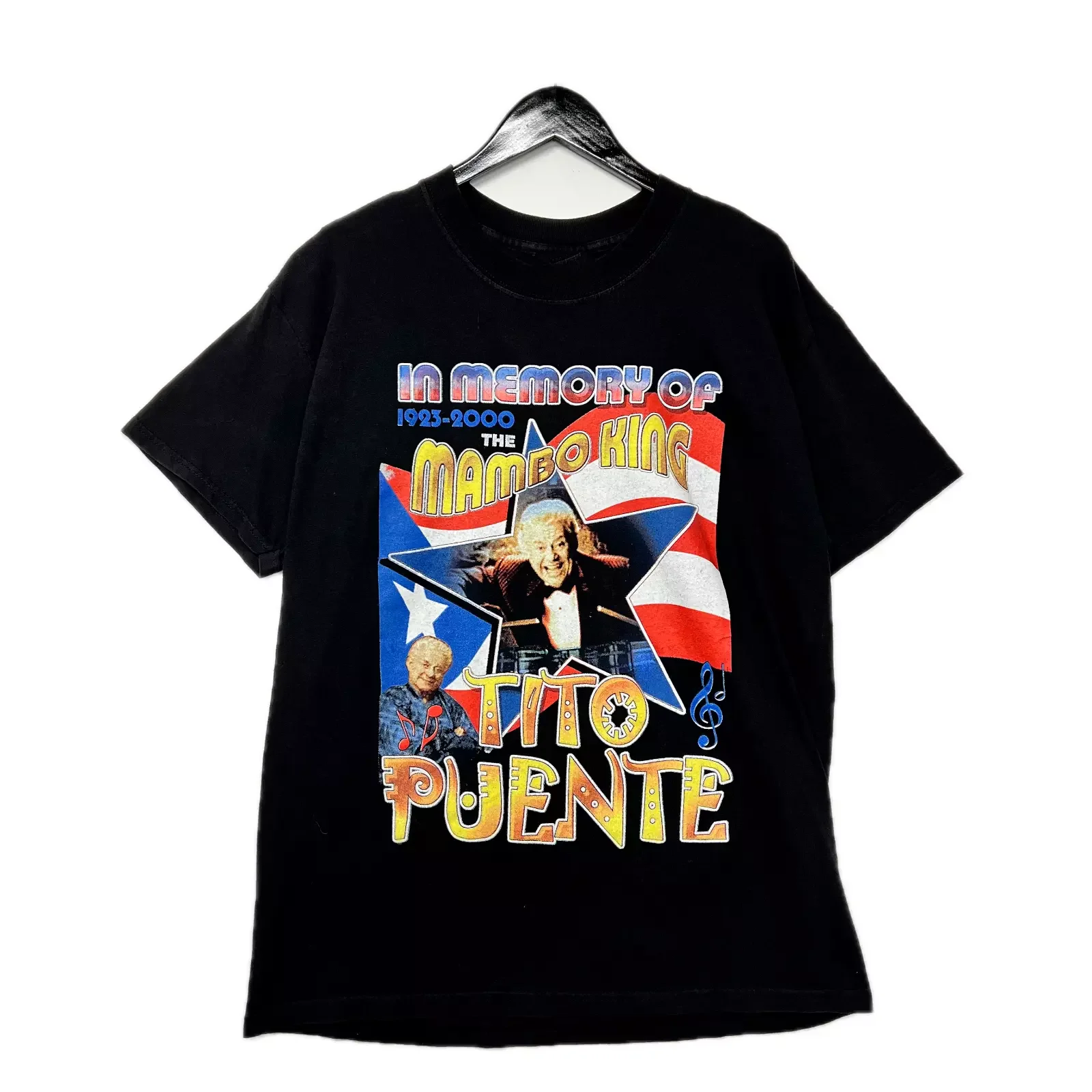 Vtg The Mambo King Tito Puente Cotton Black Full Size Unisex Shirt AA137