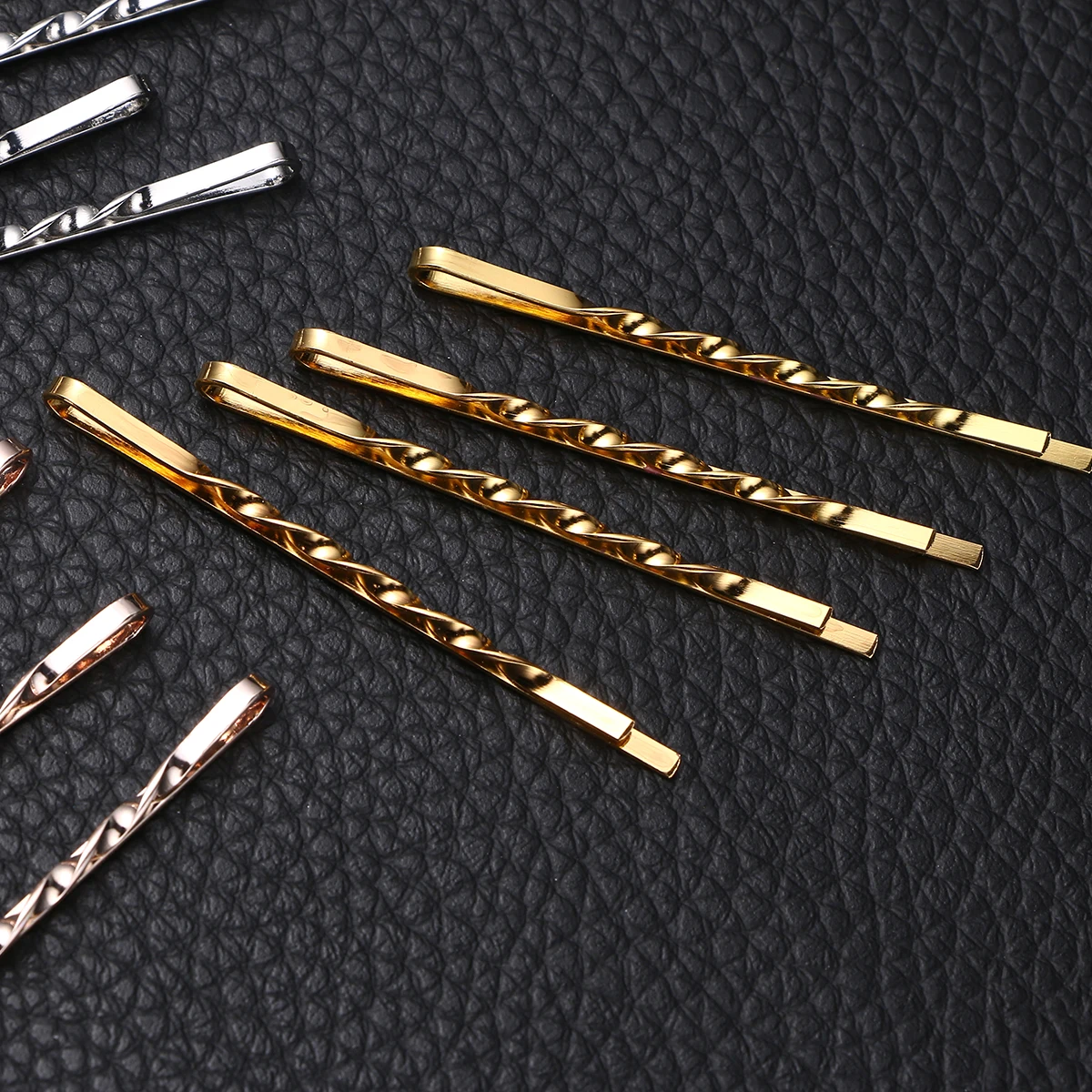 

12 Pcs Hair Clips Bobby Pins Modern Damen Card Installed Haarklammern Schmal Flache Haarnadeln Rose Metal Alloy Grip Easy Clip