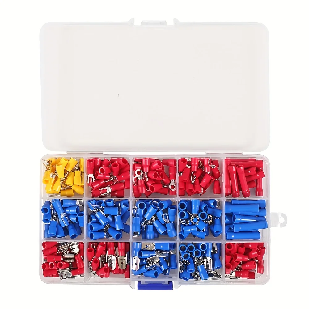 SN-02C Wire Crimping Tool Kit AWG 23-13 280PCS Insulated Wire Electrical Connectors Ring Spade Cable Lugs Wire Crimp Set image 3