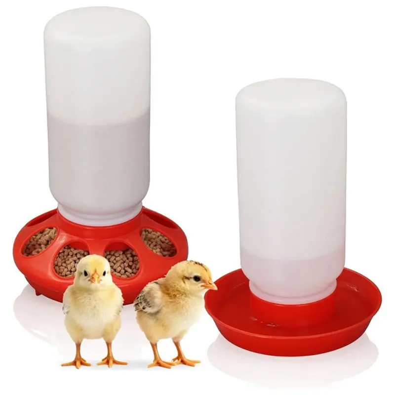 AAAN-Automatic Chick Feeder & Waterer Kit - Top-Fill Design For Easy Refills, Plastic Poultry Drinker