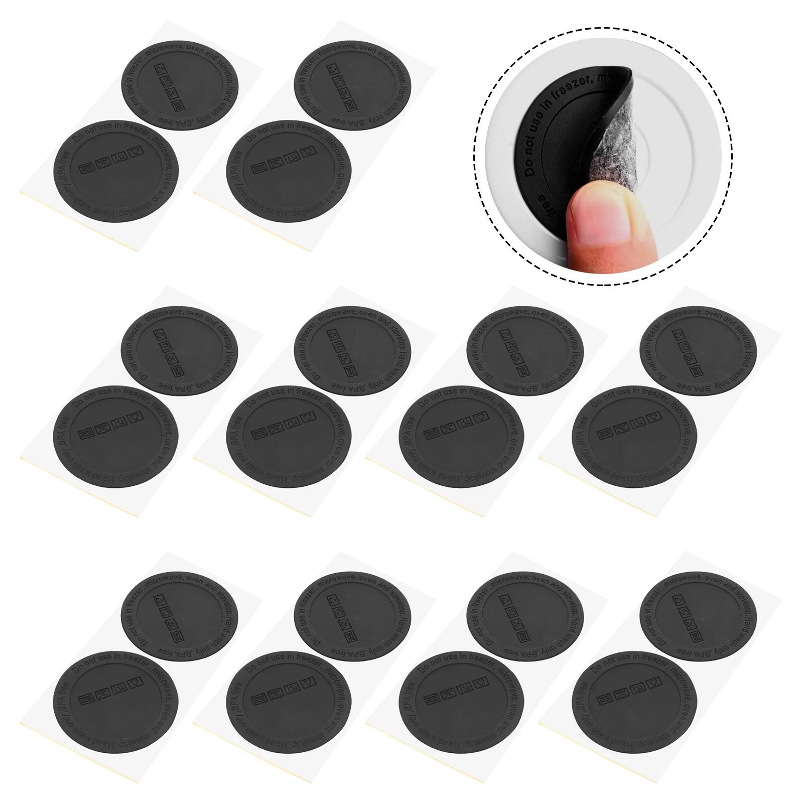 

20pcs Anti-Skid Silicone Tumbler Bottom Pads Heat-Resistant Cup Mat For Desktop Protection Round Insulated Mats Home Supplies