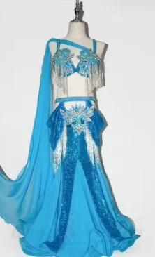 Belly Dance Costume Customization Senior AB Stones Bra+Sexy Fishtail Skirt 2pcs Oriental Dance Professional Competition Set
