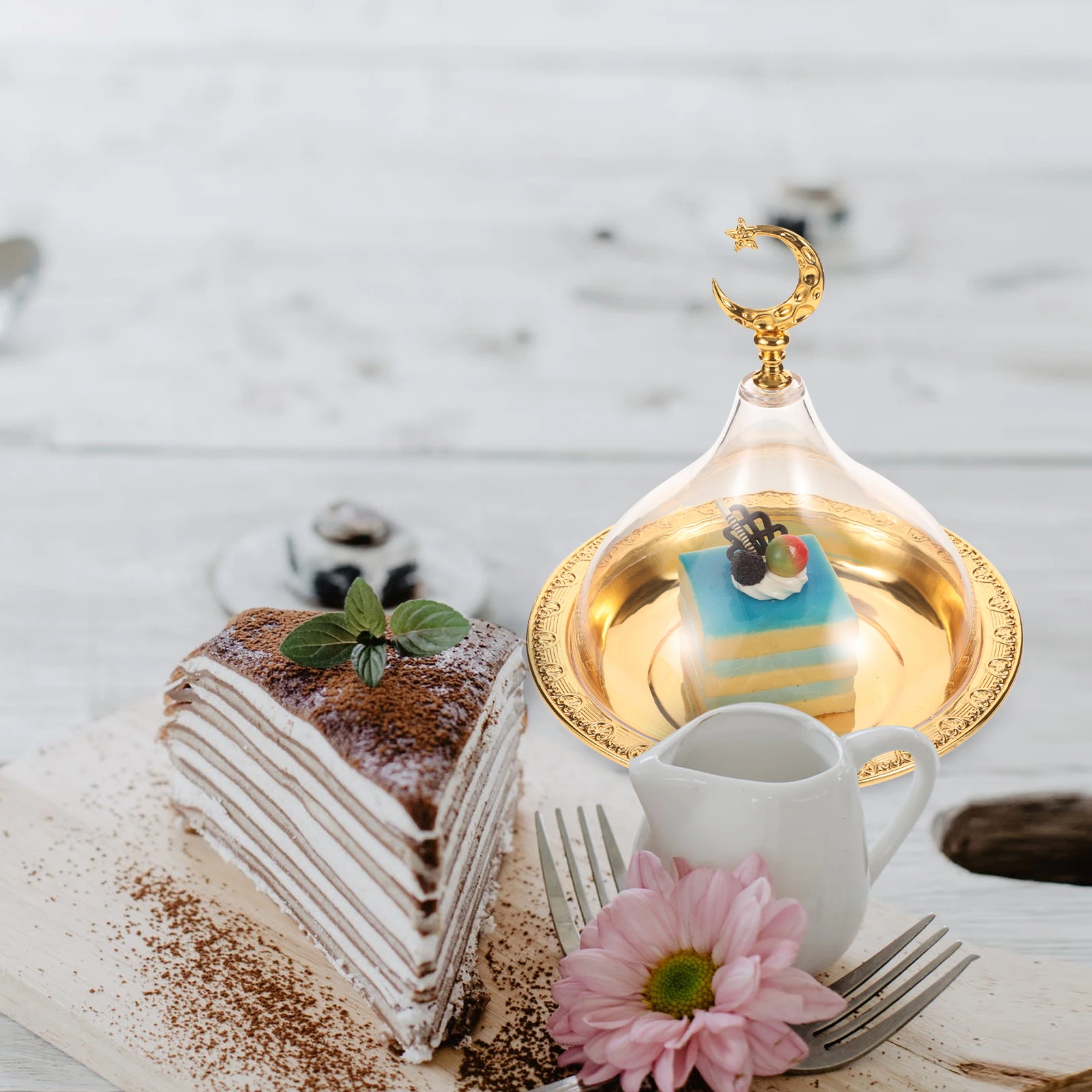 

1Set Beautiful Acrylic Zinc Alloy Cake Plate Kitchen Tray Perfect for Family Reunions Parties and Anniversaries