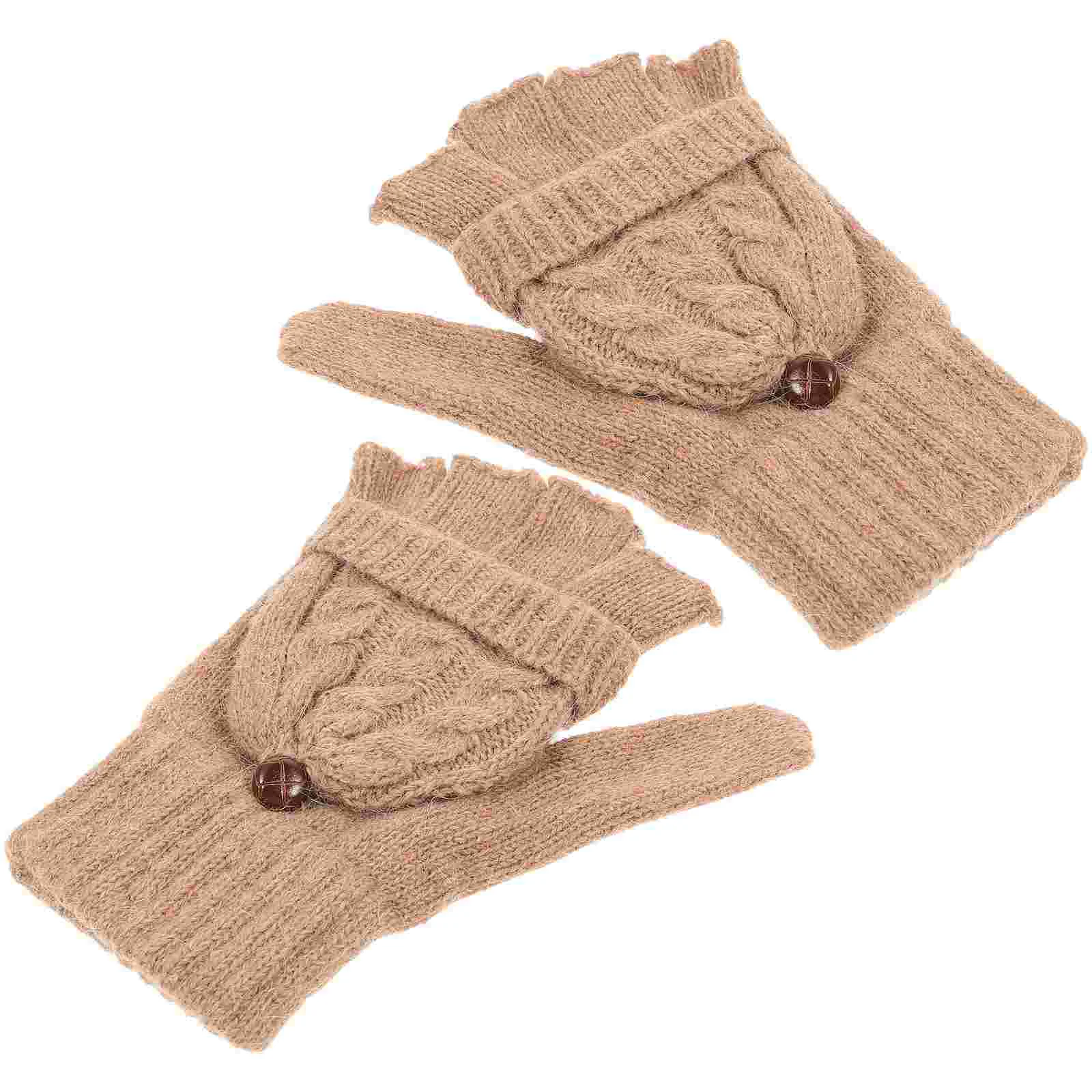 

Knitted Convertible Fingerless Mittens Glove Gloves Twist Winter Miss Warm for Men