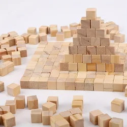 400 pezzi/200 pezzi/100 pezzi/50 pezzi di piccoli cubi di legno 1 x1cm (0.4 x0.4 pollici) cubi di legno-blocchi di pino naturale-per fai da te