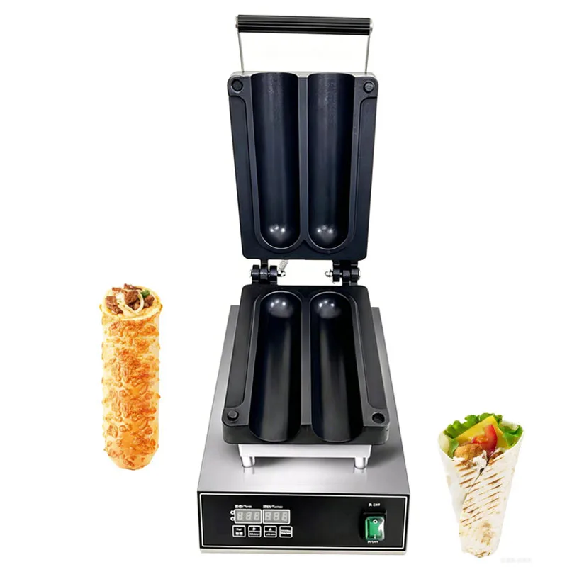 2PCS Mexico Chicken Rolls Maker 1500W Chicken Rolls Waffle Maker Non-Stick Chicken Wrap Toaster Grasping Pancaker