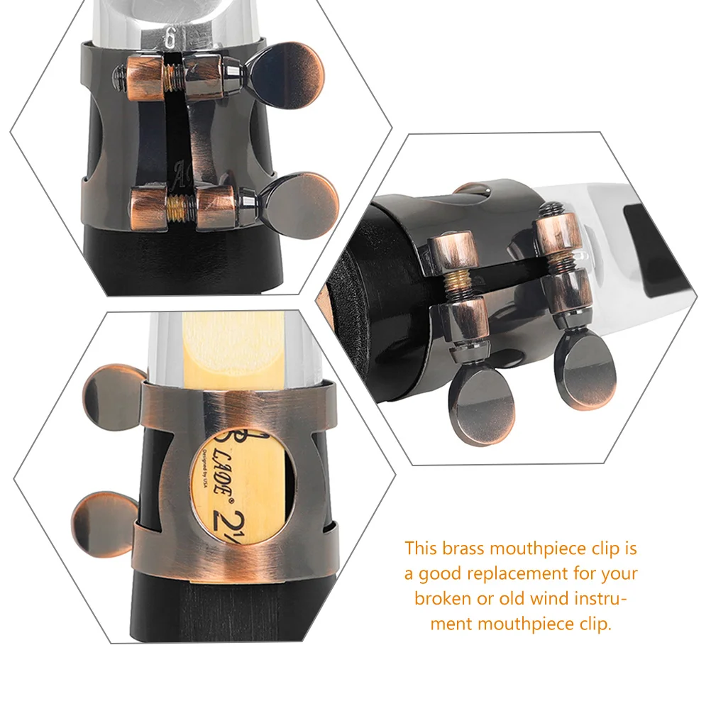 

Brass Mouthpiece Clip Fastener Clarinet Parts Metal Clips Clamp Reed Wind Instrument Accessories Replacement