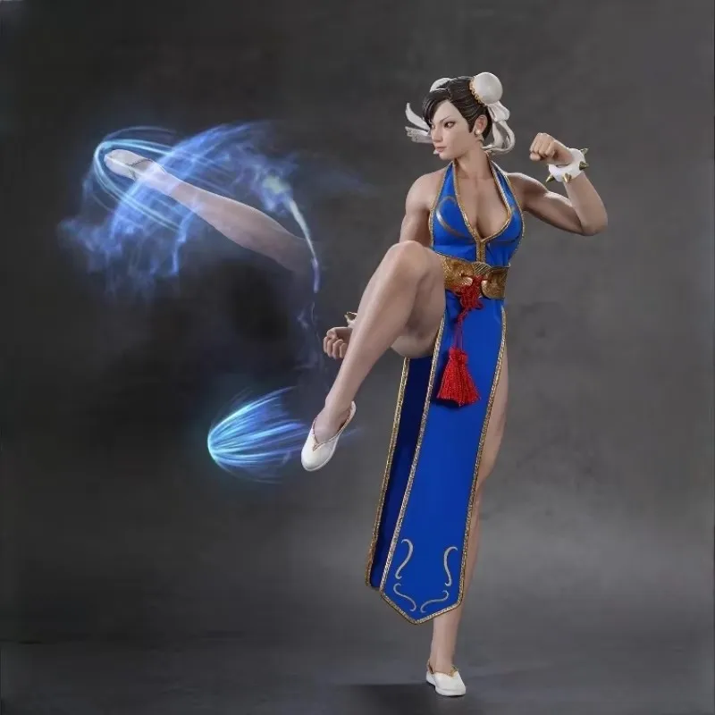 In Stock Chun-Li P023 1/6 Blue Black Fighting Goddess 2.0 Game Action Figure Model Ornament Toys Boy Birthday Gifts