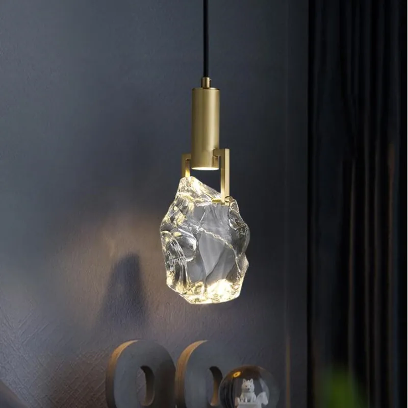 

Simple light luxury crystal pendant light bedroom bedside lamp personalized bar table pendant lamp