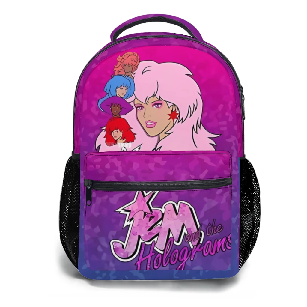 Jem and the Holograms Schoolbag For boys Large Capacity Student Backpack Cartoon High School Student Backpack 17inch