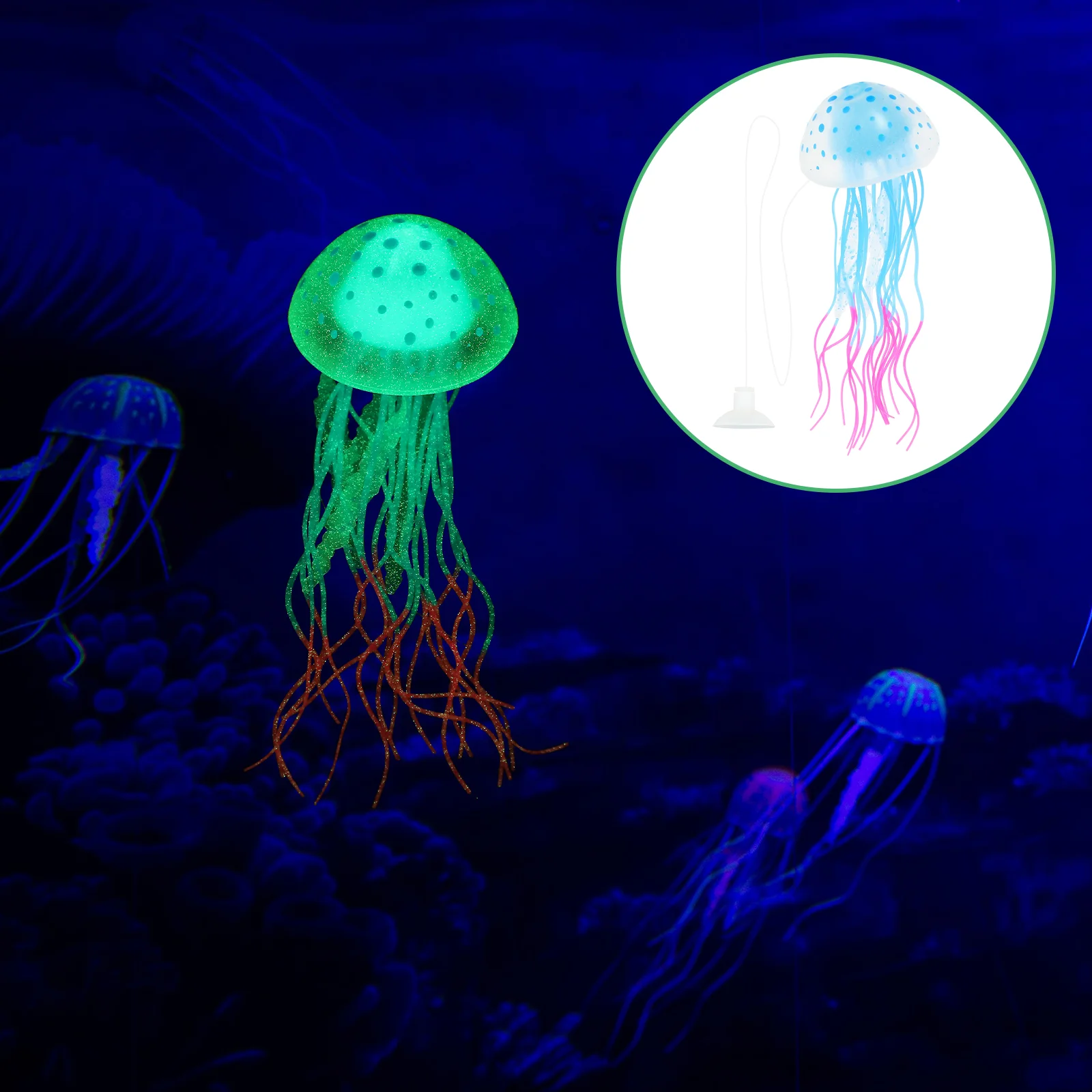 Decor Simulated Fluorescent Jellyfish Decorative Glowing Wear-resistant Aquarium Small Decorate Adorable Ornament Fake