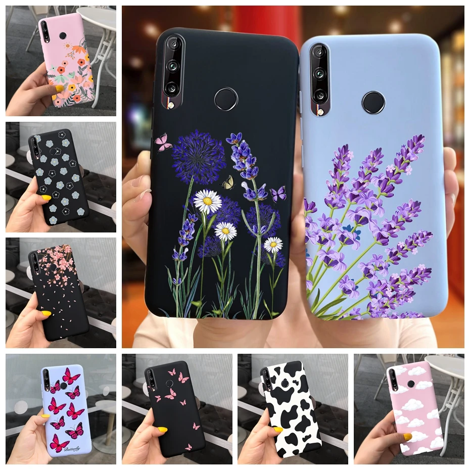 For Huawei Y7P 2020 P40 Lite E Case Cute Flower Silicone Phone Cases For Honor 9C Soft TPU Cover Bumper On Huawei P40Lite E etui