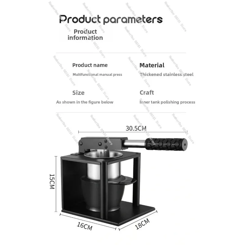 Hand Press Manual Juicer for Home Kitchen Street Stall Commercial Heavy Duty Fruit Squeezer