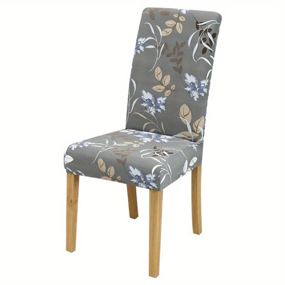 Printed Stretch Dining Chair Cover Stretch Stain Resistant Printed Elastic Chair Cover Washable Floral Fabric Chair Slipcover