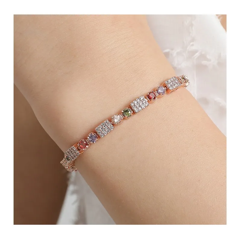 

Style Fashion Rose Gold Zircon Bracelet Small Fresh Simple Diamond-encrusted Women's Bracelet Bracelet Generation