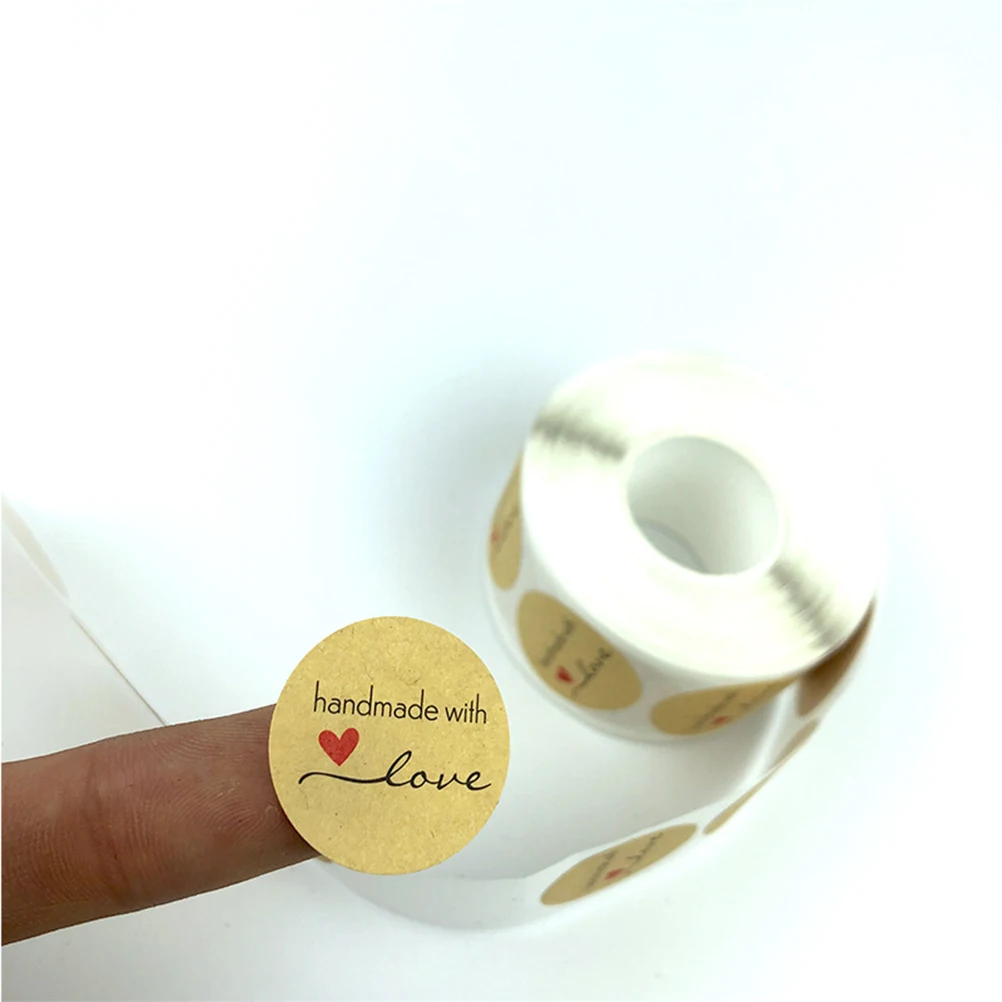 500pcs 1 Roll Letter DIY Sticker Kraft Paper Gift Decals Party Sticker Decor (1 Roll, Stickers)