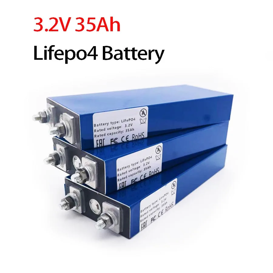 

☞3.2V 35000mAh LiFePO4 Battery Cell Lithium Iron Phosphate Deep Cycles for DIY 12V 24V 36V 48V UPS Solar Power 25Ah
