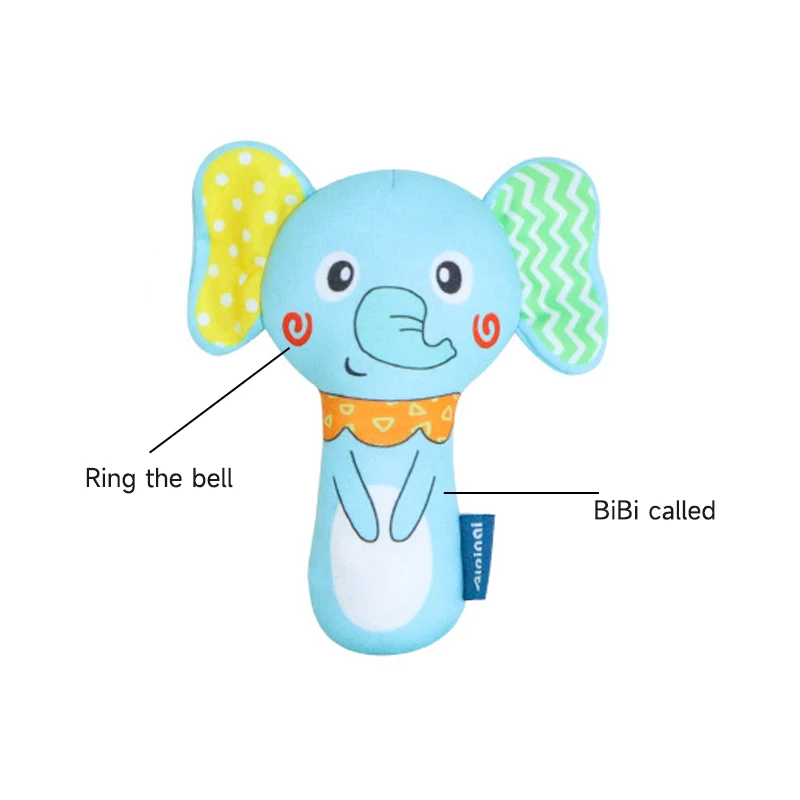 Bambino Illuminismo Peluche Bambola Animale Del Fumetto Campana A Mano Giocattoli Carino Anello La Campana Squeaky Sensoriale Lenitivo Giocattoli Neonato Regali