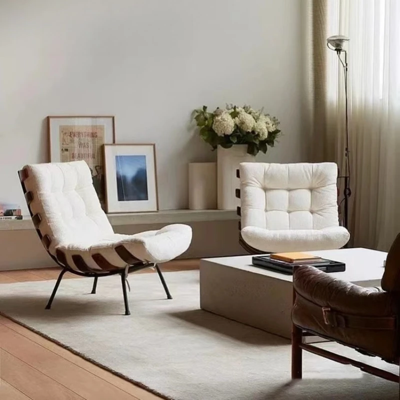 

Lanju Middle Ancient Style Wabi Sand Designer Leisure Chair Solid Wood Minimalist Single Chair Premium Retro Furniture Home