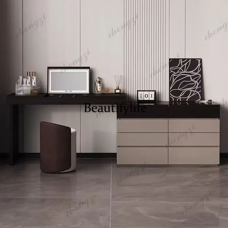 for Smart dresser solid wood Italian chest integrated jewelry cabinet end of bed storage flip cover makeup table