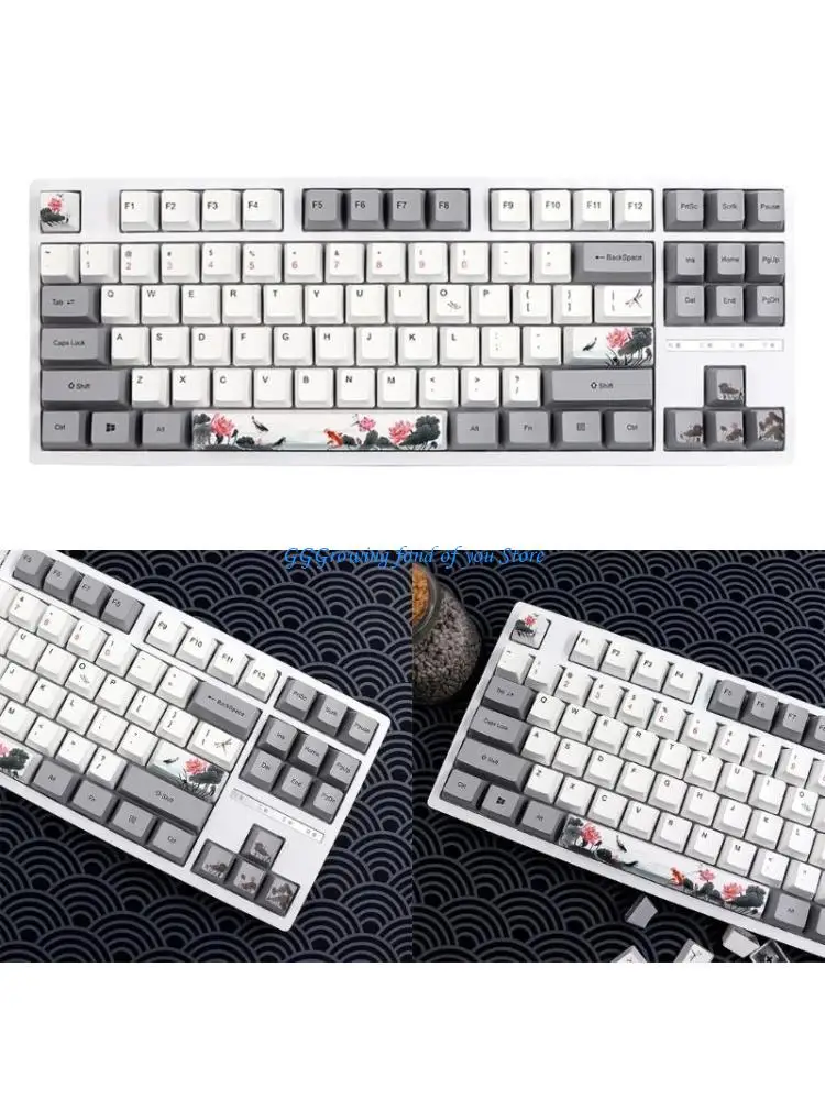 

H9EB 118 Ключи клавиши KeyCaps OEM Высота Нокори Карп Тема PBT Dye Sub Set для механической клавиатуры для геймеров подарок