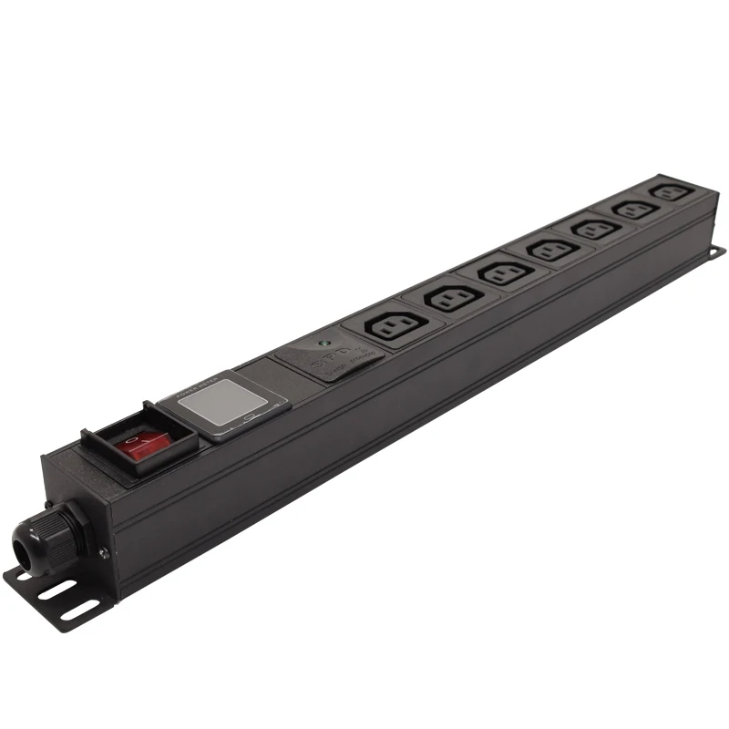 

C13 socketPDU power strip distribution device network cabinet rack 7AC socket with ammeter and surge protection socket