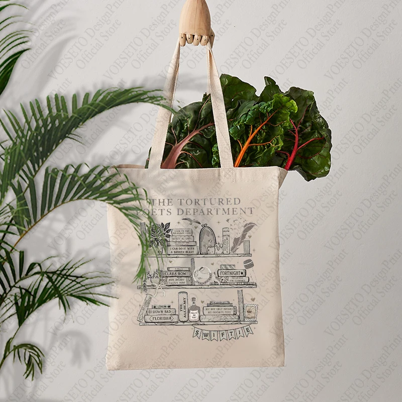 1 pc TTPD New Album  The Tortured Poets Department patternTote Bag  Canvas Shoulder Bag For Travel Daily