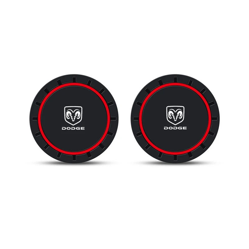 2Pcs Non-slip Car Water Cup Slot Non-Slip Mat Pad For Dodge Durango Ram 1500 Charger Caliber Journey Demon Nitro Challenger