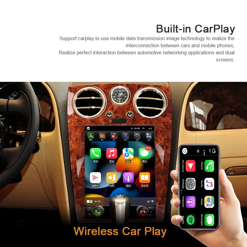 8G+128G Android 13 Car Multimedia Player For Bentley Flying Spur 2005 - 2012 GPS Navigation Video Tesla Style Car Radio Stereo