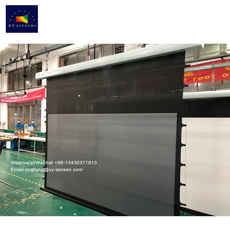 

OEM/ODM Custom Size 70-200inch Electric 4K ALR Micro Perforated Long Throw Perforate Acoustically Transparent Projector Screen