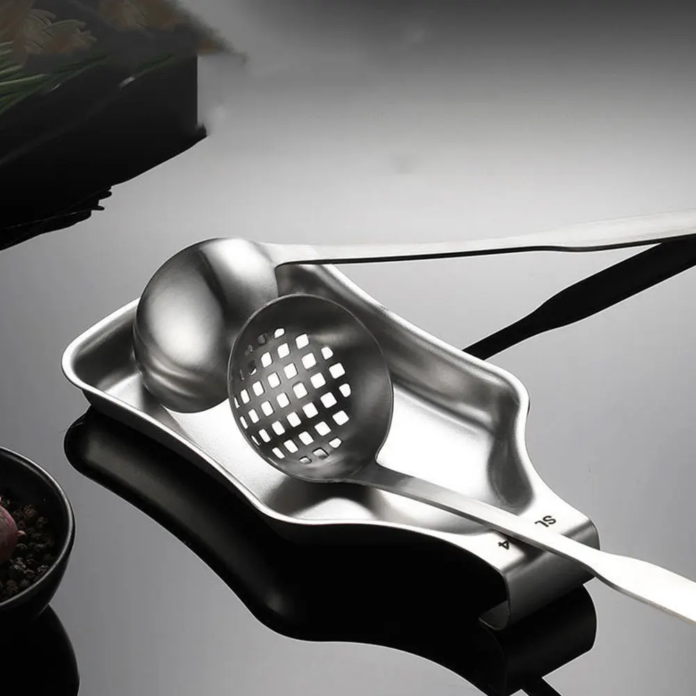 

Stainless Steel Spoon Rest and Chopsticks with Pot Lid Holder Kitchen Stand Anti-scalding Support Rack Cooking Utensil Counter