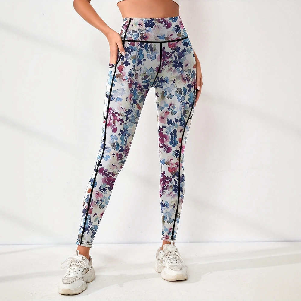 

Women's Soft Floral Leggings Full Length Elegant Casual Pants Summer Daily Basic