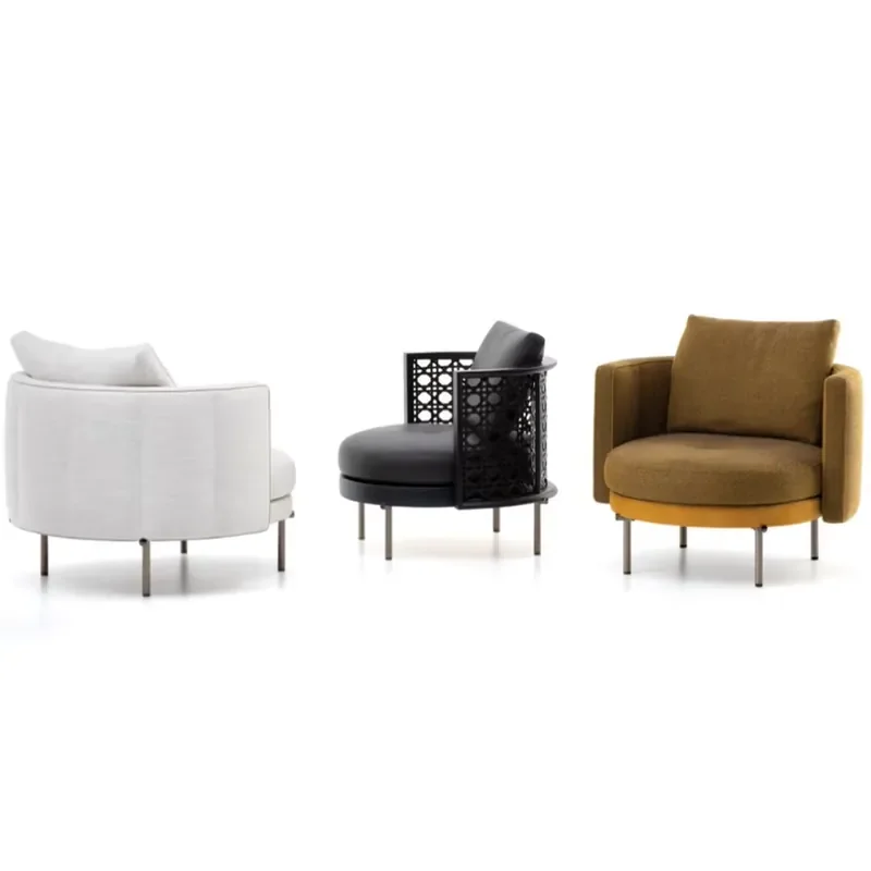 

Modern Living Room Vintage Lounge Sofa Chair Velvet Leather Arm Chair