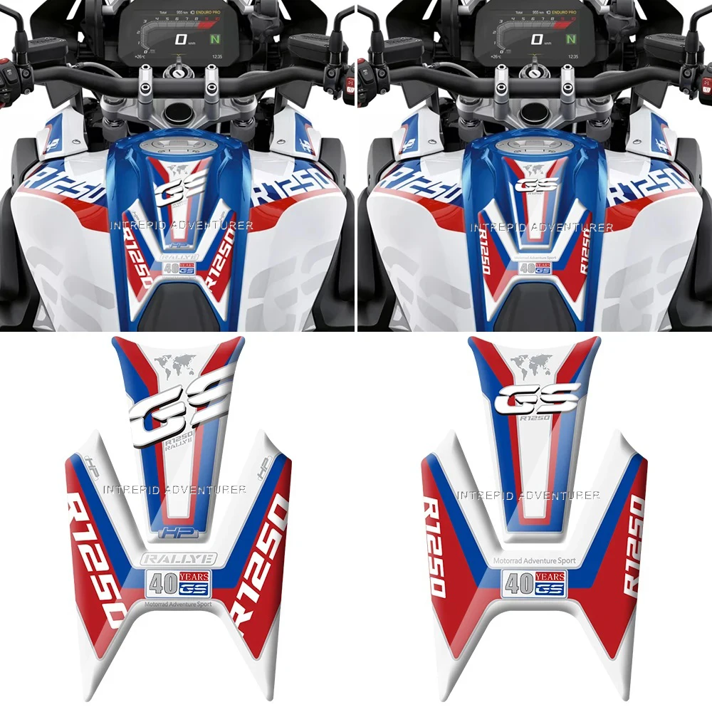 

Motorcycle Accessories Fuel Tank Pad Protector 3D Resin Stickers Kit for BMW R1250GS 2018-2023 R 1250GS HP Rallye 40 Years GS