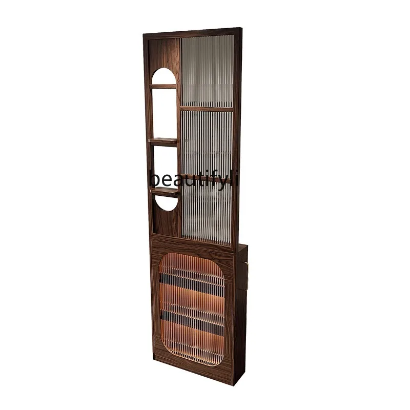 

Wood Customized Solid Wood Screen Bathroom Covering Hall Cabinet Living Room Light Luxury Home Living Room Entrance Hallway