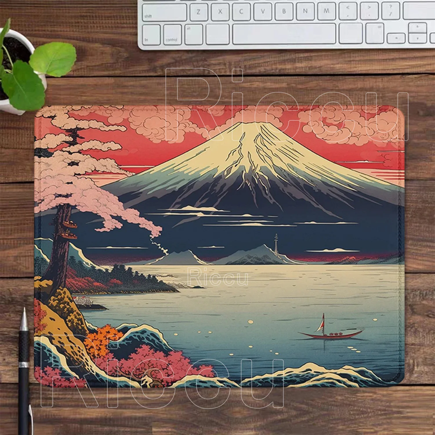 Mount Fuji Scenery Mouse Pad 40X45mm Computer Office Game Table Mats Rubber Anti-slip Mousepads Small Size HD Printing Desk Pads