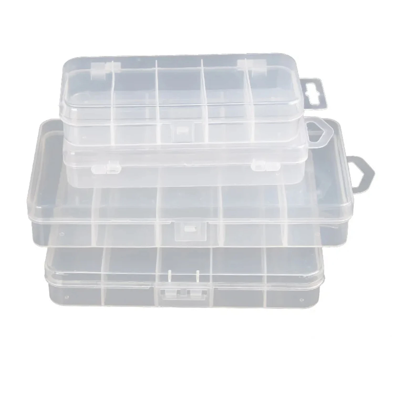 Durable Plastic Square Fishing Lure Box with Clear Lid and Compartments - Essential Tackle Gear for Anglers