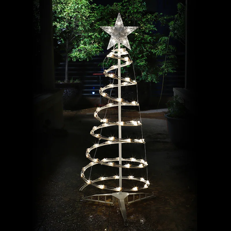 Foldable Christmas spiral tree decorative lamp Tungsten filament bubble 0.9m high indoor and outdoor decorative lamp