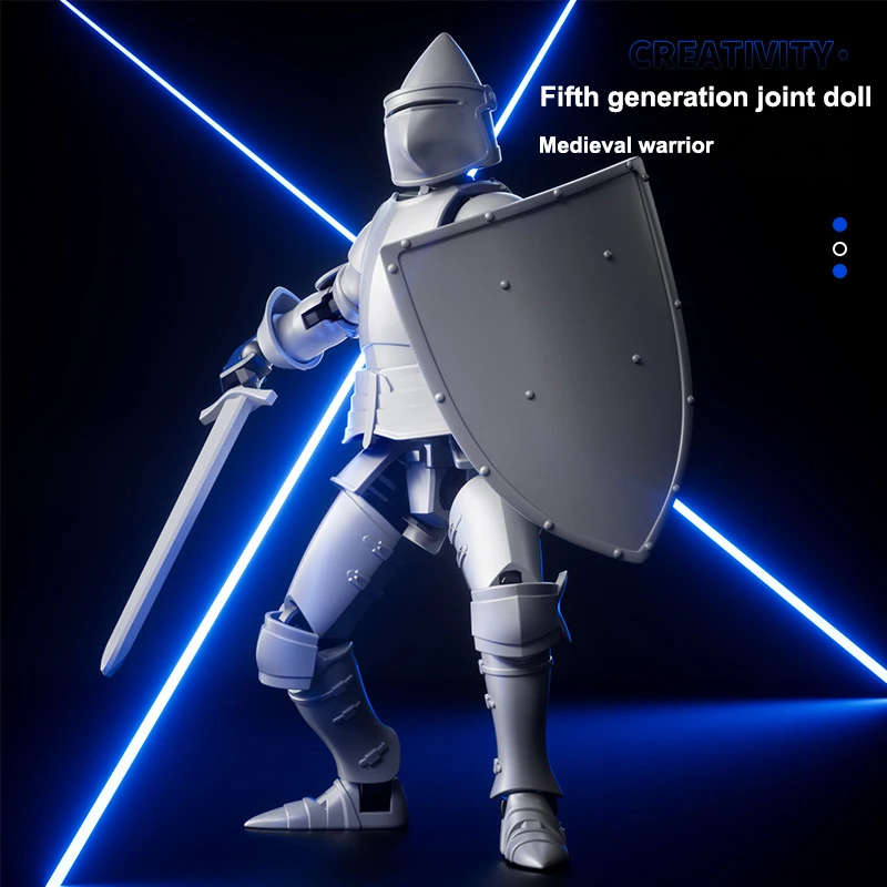 Mittelalter liche Soldaten puppe Modell der fünften Generation 3d gedruckt mehrteilige Action figur pädagogische Montage puppe Spielzeug Geschenk