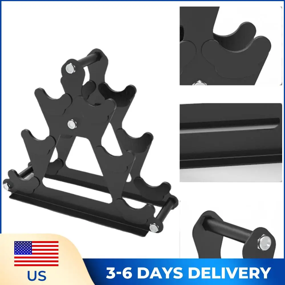 

Трехуровневая компактная стойка для гантелей, подставка для хранения гантелей, напольный держатель для гантелей для силовых тренировок