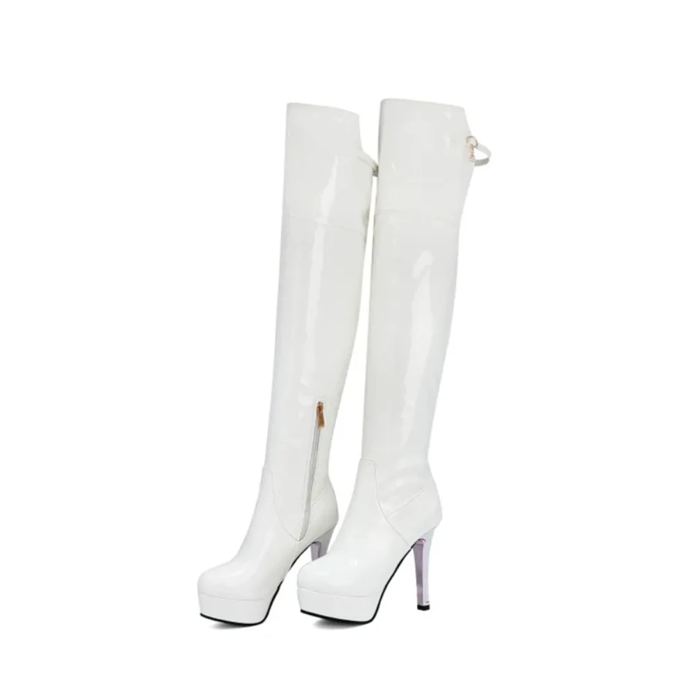 Plus Size Slim Over-the-Knee Boots High Heels Platform Winter Plush Sexy Thigh High Shoes for Women 2020 T707-7