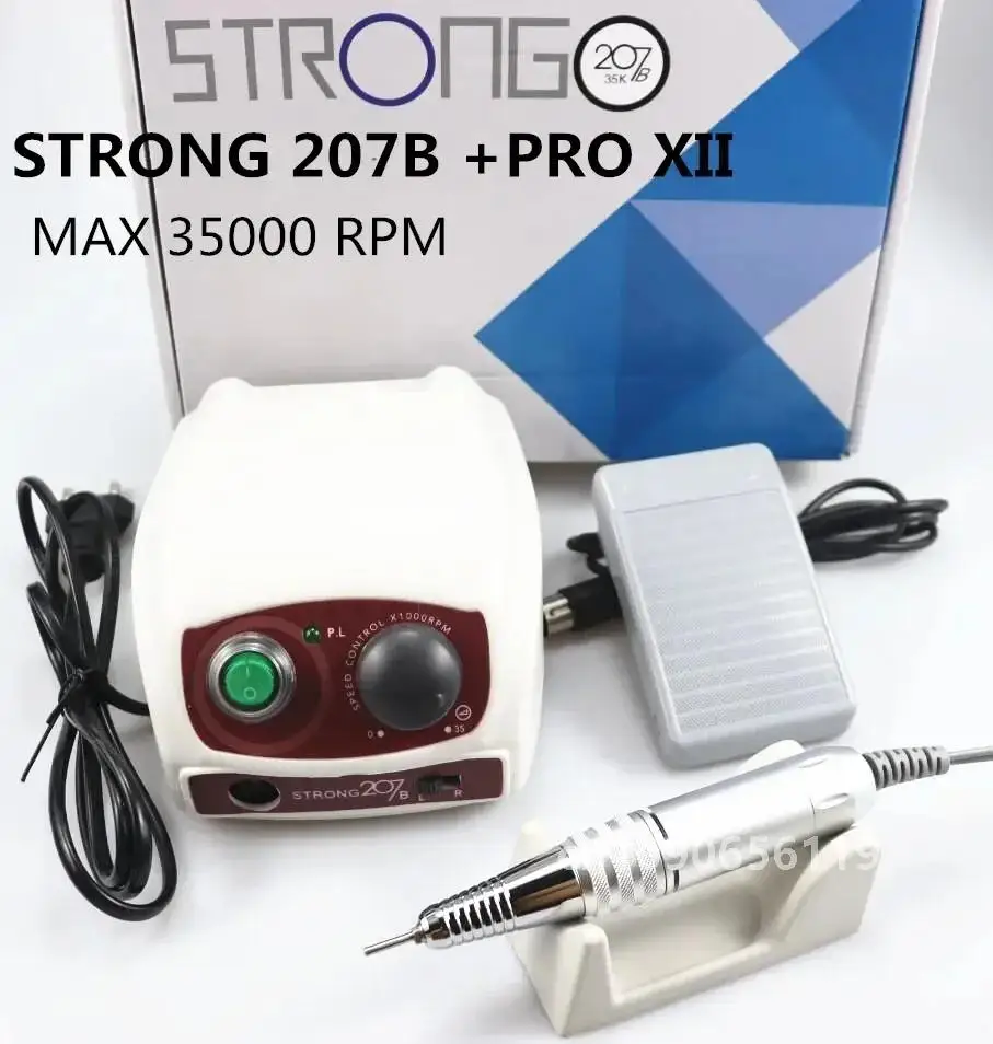 STERKE 210/207 35000 RPM Control Box & STERKE 210 PRO Micromotor Handstuk Elektrische Manicure Boor Set Voor nagel polijsten apparaat